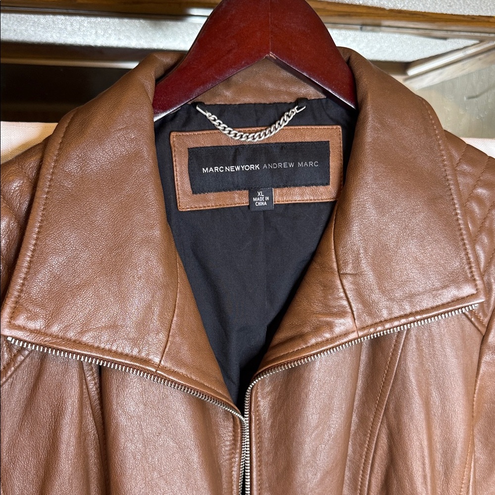 Andrew Marc Men's Tan Leather Jacket